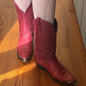 Red Leather Cowboy Boots